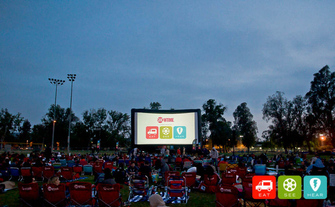 Producers of film screenings across greater Los Angeles offer more than the largest inflatable on the West Coast